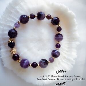 COPY - COPY - Dream Amethyst  (February Birthstone)/Chevron Amethyst Pebble Bra…